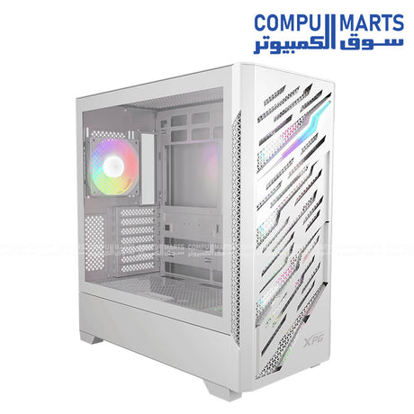 XPG Starker Air BTF Mid Tower PC Case โ Tempered Glass, 4ร120mm ARGB Fans, USB-C, E-ATX Support โ Black/White โ Egypt