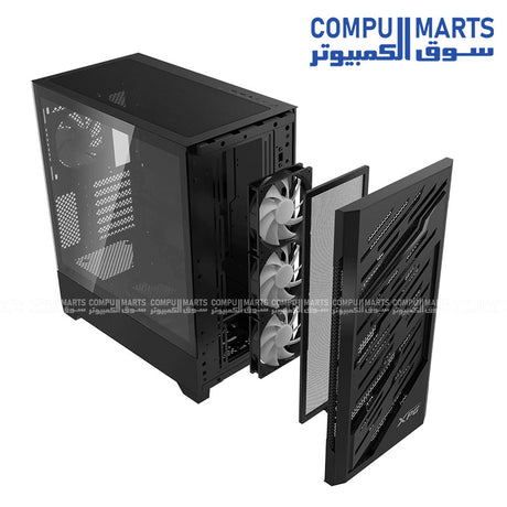 XPG Starker Air BTF Mid Tower PC Case โ Tempered Glass, 4ร120mm ARGB Fans, USB-C, E-ATX Support โ Black/White โ Egypt