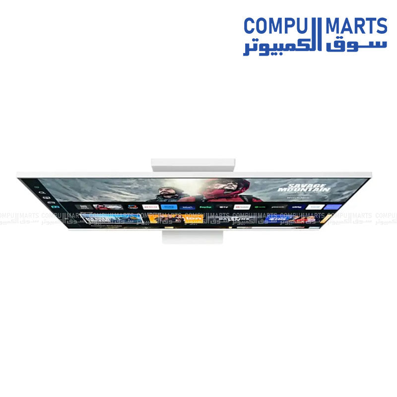 Samsung 32 inch M8 UHD 4K smart monitor white with built-in smart apps, WiFi connectivity, and slim modern design