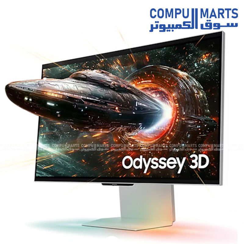 Samsung Odyssey 3D G90XF 27" 4K 165Hz Gaming Monitor – Front & Side View