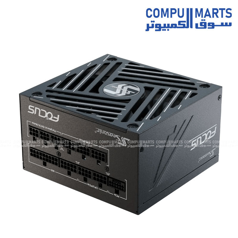 Seasonic Focus GX-850 ATX3 850W Power Supply with ATX 3.1 support, 80 Plus Gold certification, fully modular braided cables, and Digital Hybrid Fan Control available in Egypt