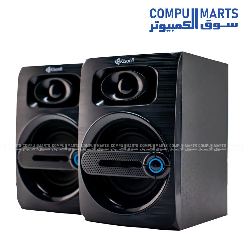 Kisonli T-010 USB 2.0 compact stereo speaker with LED light in Egypt