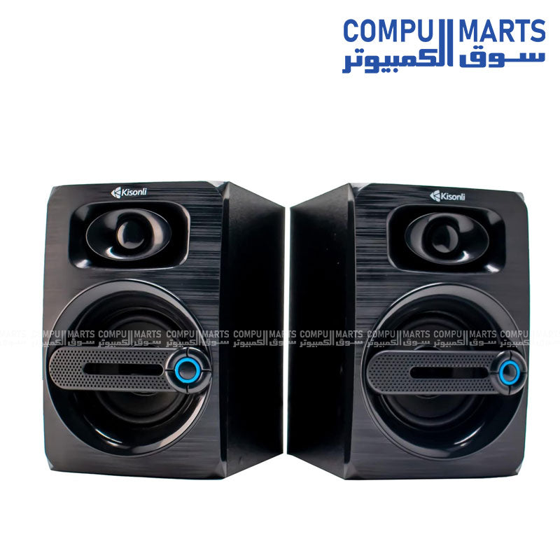 Kisonli T-010 USB 2.0 compact stereo speaker with LED light in Egypt