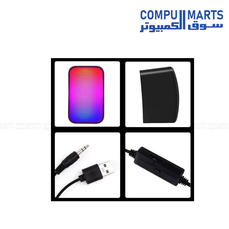 Kisonli X17 Portable Bluetooth Speaker with RGB lighting, deep bass, and wireless connectivity in Egypt