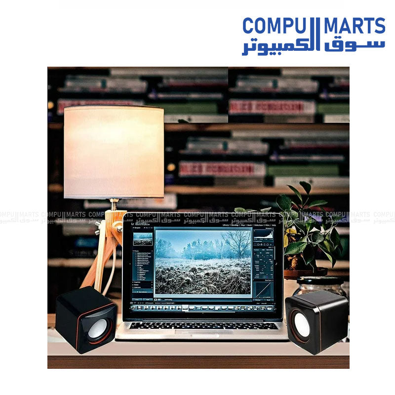 USB Speaker Model G002 with stereo sound and LED light for laptop and PC in Egypt