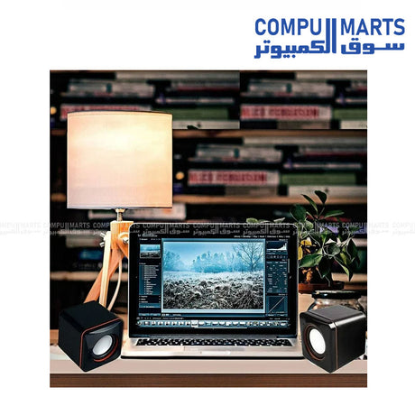 USB Speaker Model G002 with stereo sound and LED light for laptop and PC in Egypt