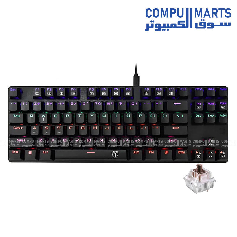 T-DAGGER T-TGK313 gaming keyboard with double shot keycaps