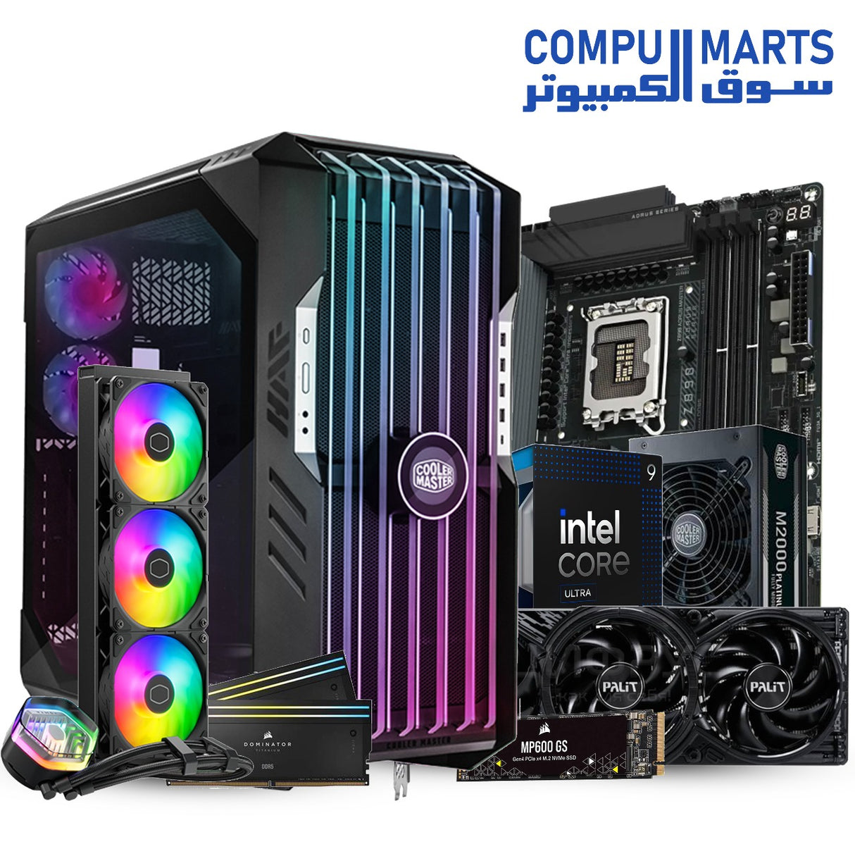 THE WINNER– POWERED BY COOLER MASTER|Intel Core ULTRA 9 285K|GIGABYTE Z890 AORUS| PALIT RTX 5080 Pro 16GB OR TUF RTX 4080 SUPER |MasterLiquid 360 Ion|Corsair MP600 ELITE 2TB SSD|CORSAIR DOMINATOR TITANIUM 96GB|HAF 700 EVO ARGB|M2000 Platinum