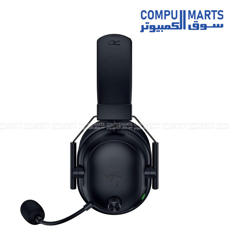 : Close up look at the boom mic featured on the Razer BlackShark V2 HyperSpeed headset from Compumarts.