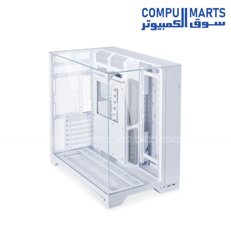 Lian Li O11 Vision M Digital White PC case with tempered glass panel