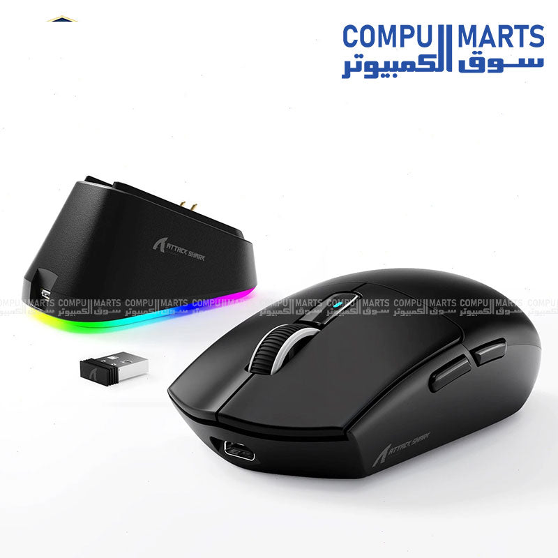Attack Shark X8PRO 55g Ultra-Light Wireless Gaming Mouse White And Black PAW3395PRO 40K DPI 8Khz Polling Rate Gaming Mouse with C06ULTRA Coiled Cable