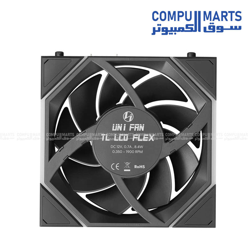 UNI FAN TL LCD FLEX 120mm Fan Black and White