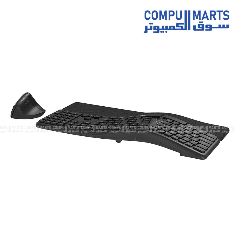 Rapoo 8810ME Wireless Keyboard and Mouse Combo angled desktop setup view