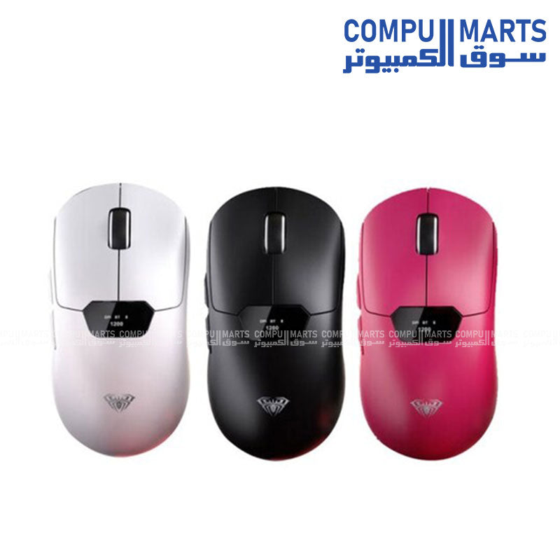 AULA SC390 Wireless Ultra-Light Gaming Mouse with Smart Display 7 Buttons 1 Smart Play PAW3311 Optical Sensor 1200 to 12,000 DPI Bluetooth 2.4GHz Wireless Wired 400mAh Battery 64g