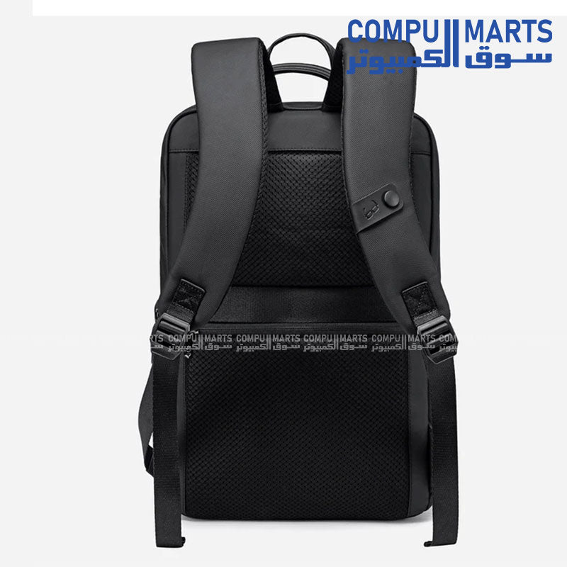 Black B00872 laptop backpack with Travel & Accessories Pouch and Backstraps from Compumarts