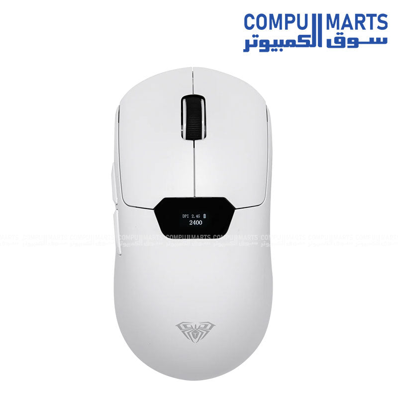 AULA SC390 Wireless Ultra-Light Gaming Mouse with Smart Display 7 Buttons 1 Smart Play PAW3311 Optical Sensor 1200 to 12,000 DPI Bluetooth 2.4GHz Wireless Wired 400mAh Battery 64g