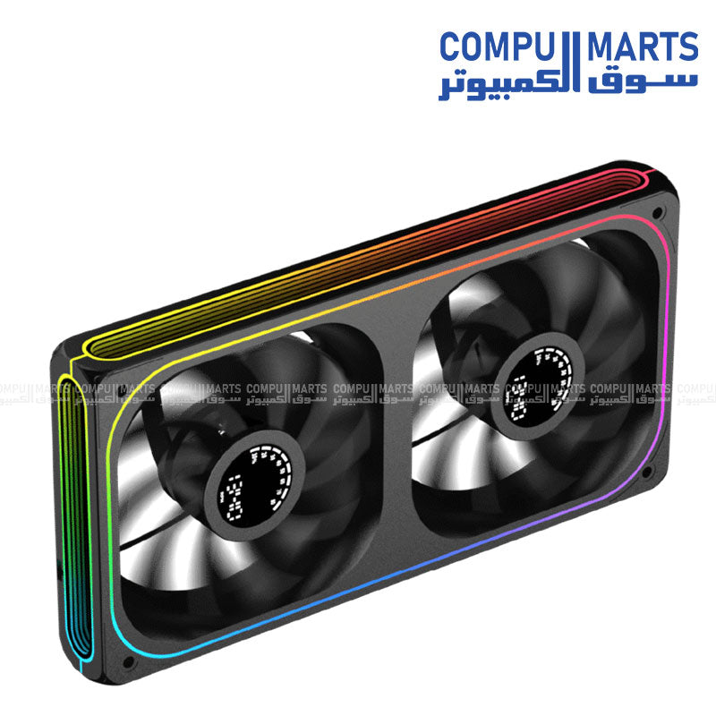 Xigmatek Aero DGT 240 Reverse Digital LCD 2 Fan ARGB and PWM Infinity Ring Four Side 240mm Standard Fan Blade