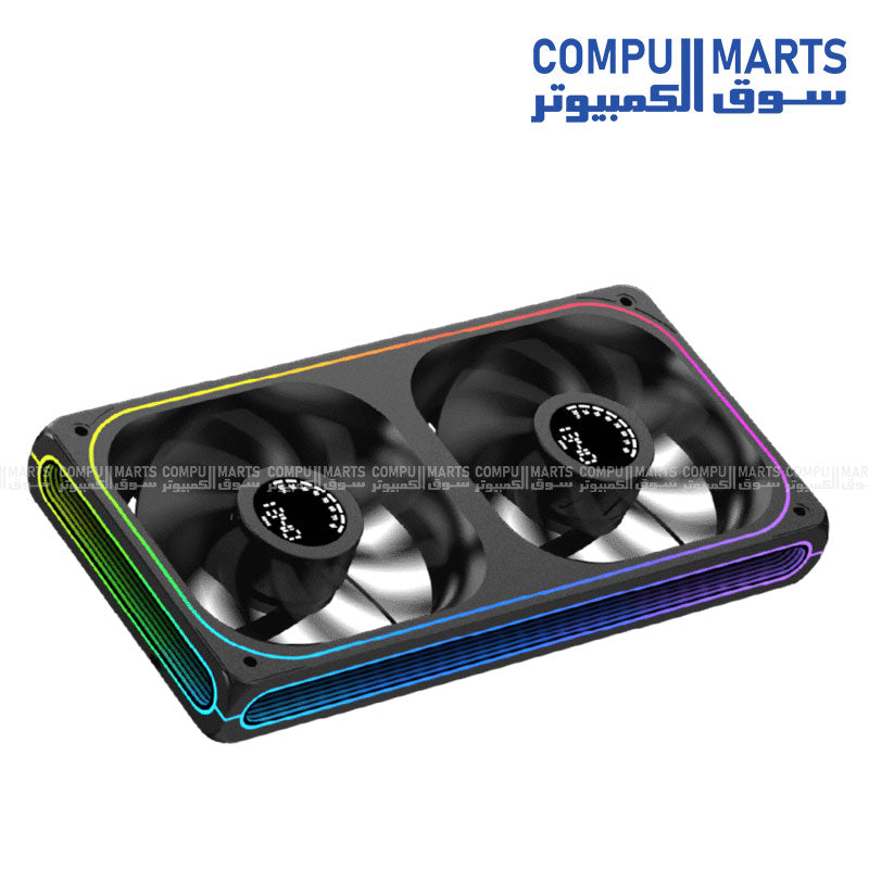 Xigmatek Aero DGT 240 Reverse Digital LCD 2 Fan ARGB and PWM Infinity Ring Four Side 240mm Standard Fan Blade