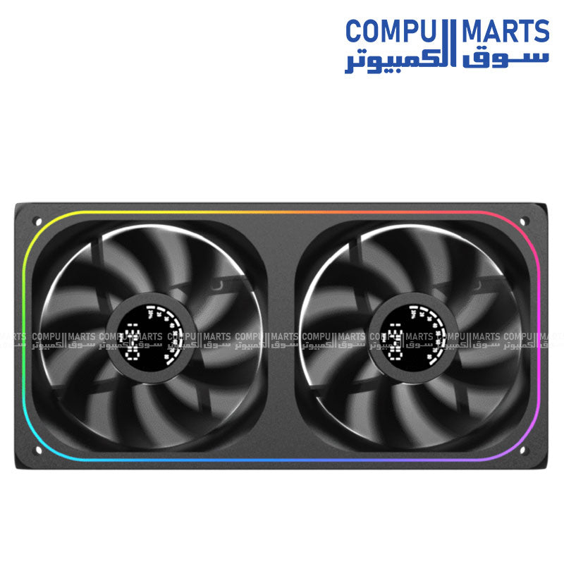 Xigmatek Aero DGT 240 Reverse Digital LCD 2 Fan ARGB and PWM Infinity Ring Four Side 240mm Standard Fan Blade