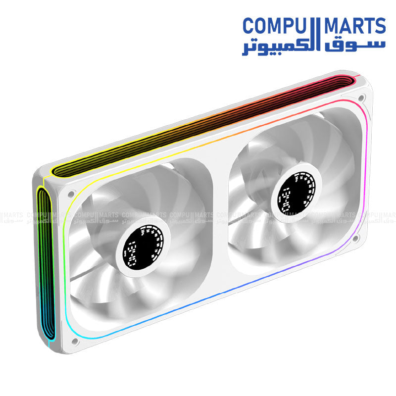 Xigmatek Aero DGT 240 Reverse Digital LCD 2 Fan ARGB and PWM Infinity Ring Four Side 240mm Standard Fan Blade