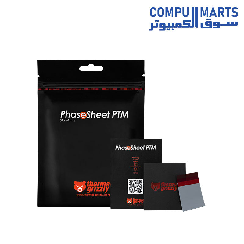 وسادة حرارية من Thermal Grizzly PhaseSheet PTM مقاس 50 × 40