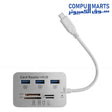 USB 7-in-1 Hub Combo with Multiport Adapter and Built-in Card Reader – Compact USB Hub for Laptop and Desktop