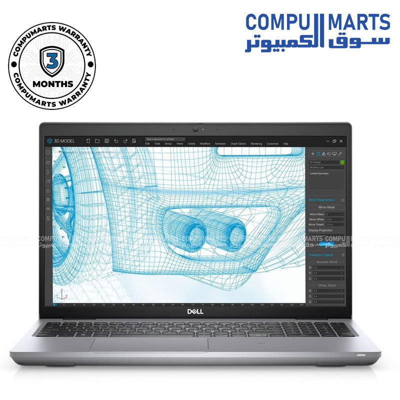 Used Dell Precision 3561 laptop with Intel Core i5-11500H, 16GB RAM, 256GB SSD, NVIDIA Quadro T600 4GB, 15.6" FHD, Windows 11 Pro