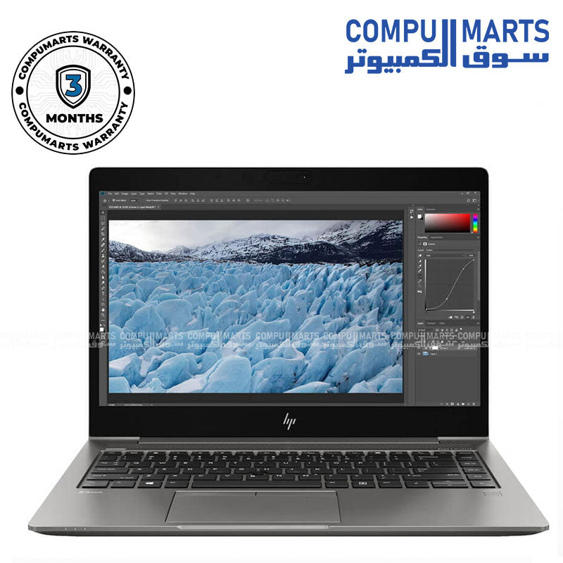Used HP ZBook 14u G6 laptop with Intel Core i5-8365U, 8GB RAM, 256GB SSD, AMD Radeon Pro WX3200 4GB graphics, 14-inch FHD display, Windows 11 Pro