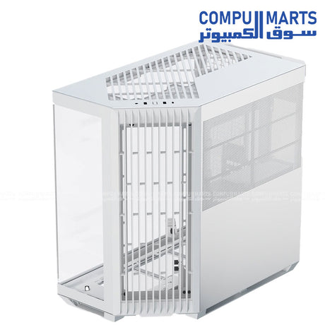 APNX V1 Mid-Tower PC Case – supports ATX, Micro-ATX, and Mini-ITX motherboards – sleek black or white design with tempered glass side panel and optimized airflow