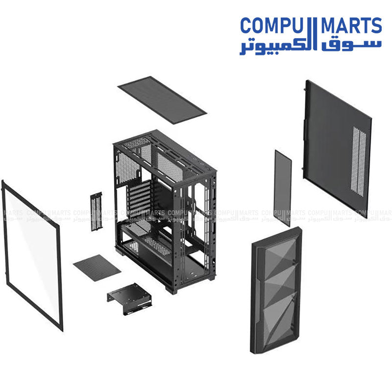 Built with 0.6mm SPCC structure and 0.7mm SPCC side panel, the VELOX Flow case is available through Compumarts in Egypt