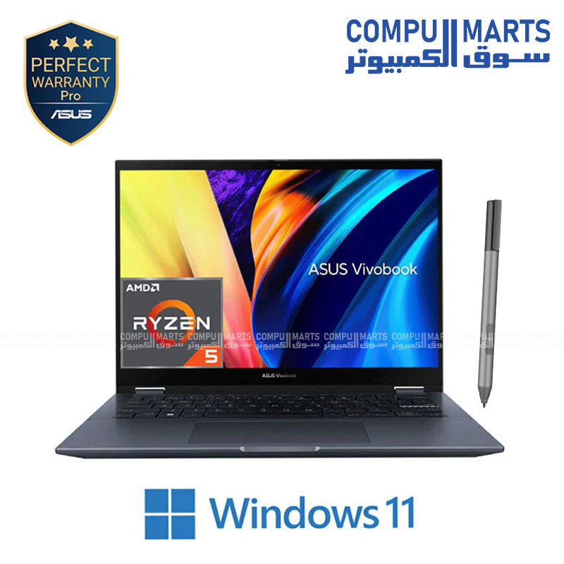 ASUS Vivobook S 14 Flip TN3402QA-LZ005W R5-5600H 8GB DDR4 512GB SSD AMD Radeon WIN 11 14" WUXGA Flip Touch Stylus (ASUS Pen 2.0 SA203H-MPP2.0 support)