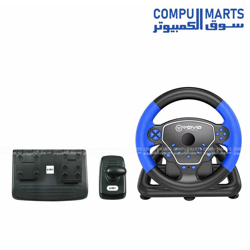 VOVO V-600 4-in-1 Wireless Racing Steering Wheel Set