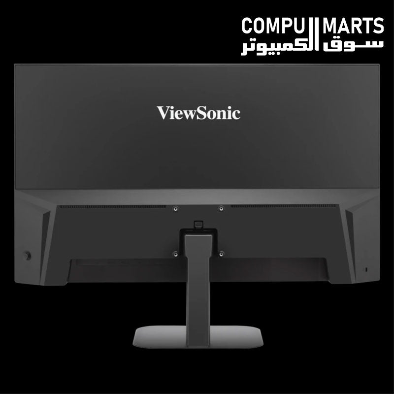 Front view of the flat ViewSonic VA2708-4K-MHD 4K monitor featuring a 16:9 aspect ratio and HDR10 support.