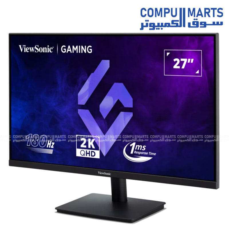 ViewSonic VX27G1-2K 27" QHD Gaming Monitor – 180Hz, 1ms, IPS, HDR10, G-Sync Compatible, HDMI & DisplayPort, Black