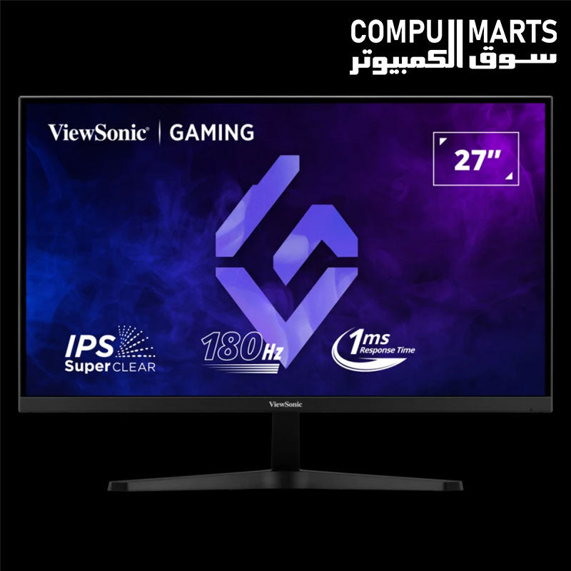 ViewSonic VX27G1-HD 27-inch Gaming Monitor with 180Hz refresh rate, Full HD IPS display, slim design, and smooth performance – Available in Egypt