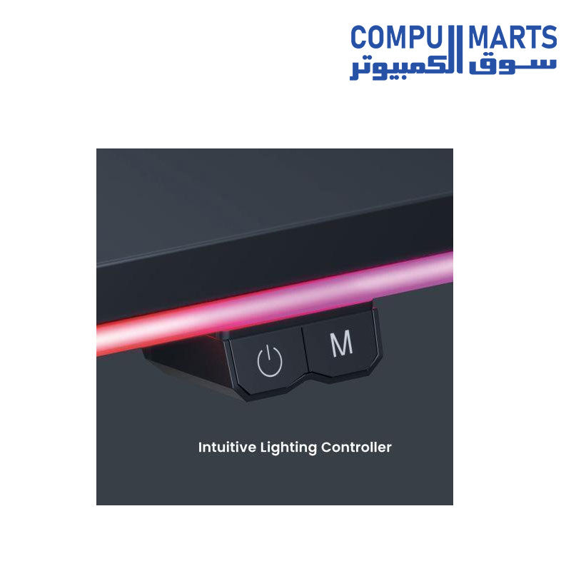 WJ COOLMANT T Shape Heavy Duty RGB Gaming Table / Desk White