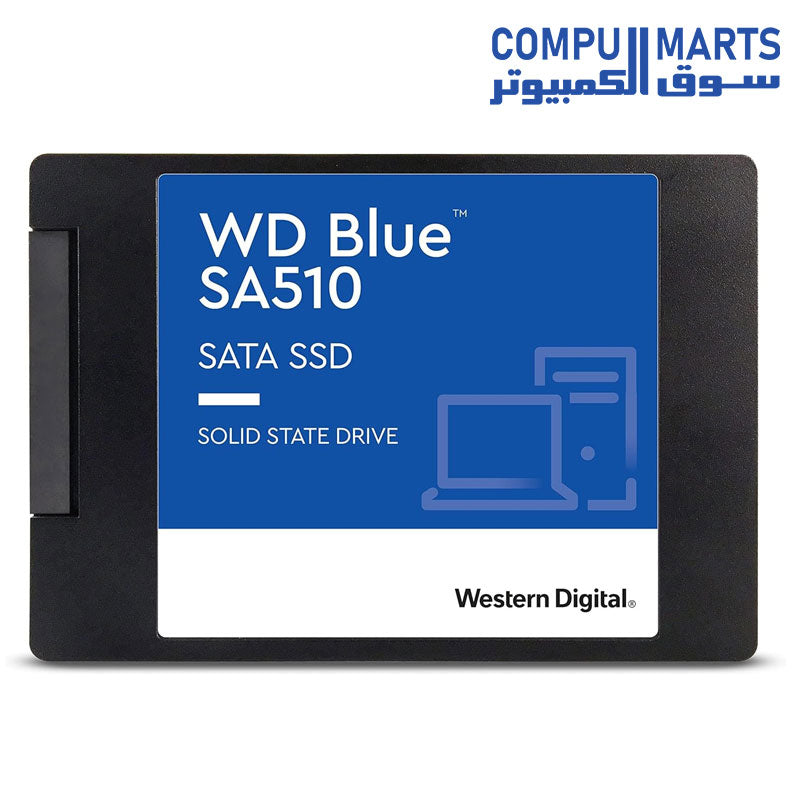 ويسترن ديجيتال بلو SA510 - قرص SSD SATA مقاس 2.5 بوصة بسرعة قراءة تصل إلى 560 ميجابايت/ثانية وسرعة كتابة تصل إلى 560 ميجابايت/ثانية