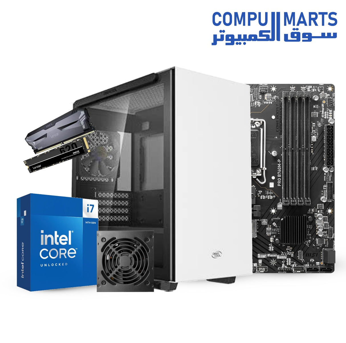 ECO BUNDLE l Intel Core i5-14400 l Intel Core i7-14700 l MSI PRO B760M-P l LEXAR NVME LNM620 l DeepCool MACUBE110 l GAMDIAS AURA GP750