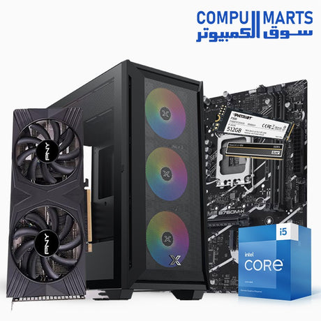 Balanced Gaming Build – Intel Core i5-14400F Processor + NVIDIA GeForce RTX 4070 SUPER GPU + ASUS B760M-K Motherboard + 16GB DDR5 6000MHz RAM + 500GB NVMe SSD + XIGMATEK Master X II Pro Case + 750W 80+ Bronze PSU – High-FPS Gaming PC Bundle – Egypt