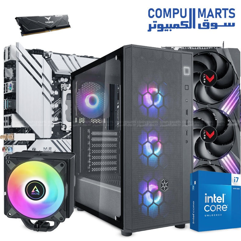 Samurai-Flex-2-RTX-4070-Ti-Intel-Core-i7-14700K-B760M-A WIFI-DDR5-6000MHz 32GB-SSD NVMe -1TB-Silver-256-750W Bronze
ARCTIC-Freezer-Air