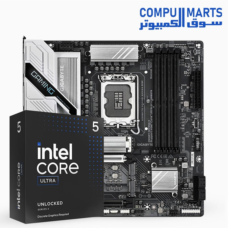 Intel Core Ultra 5 245KF Desktop Processor + GIGABYTE Z890M Gaming X Micro ATX LGA1851 Motherboard Bundle – Next-Gen Performance Build – DDR5 Support – PCIe 5.0 – Compact Gaming & Productivity Setup – Egypt
