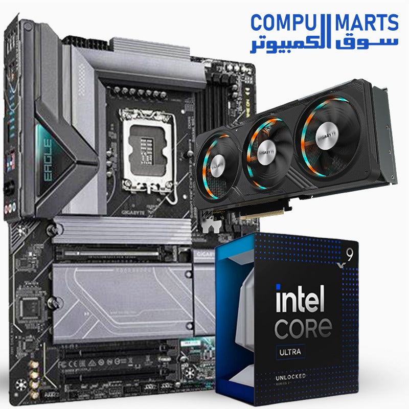 Intel Core Ultra 9 285K Processor + GIGABYTE Z890 EAGLE WIFI7 Motherboard + GIGABYTE GeForce RTX 4070 Ti SUPER GAMING OC 16GB GPU – High-End Gaming Bundle – Egypt