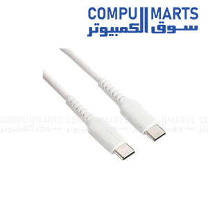 JSAUX CC0003 USB-A to USB-C Fast Charging Data Cable 60W 3A TPE White USB 2.0 Cable for Smartphone and Computer