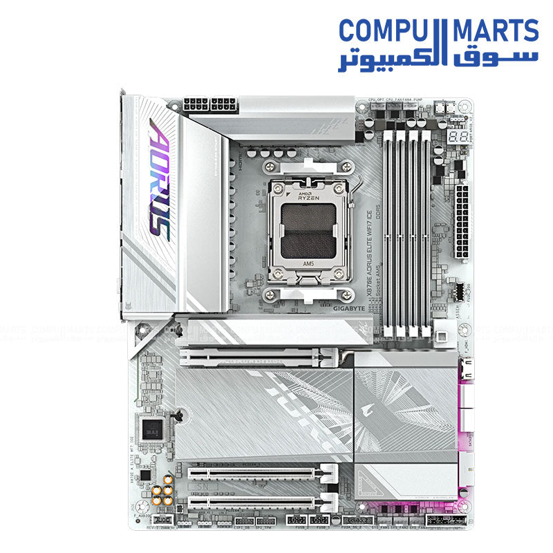Gigabyte X870E AORUS ELITE WiFi7 ICE motherboard – AMD AM5, DDR5, PCIe 5.0, 2.5GbE LAN – Egypt