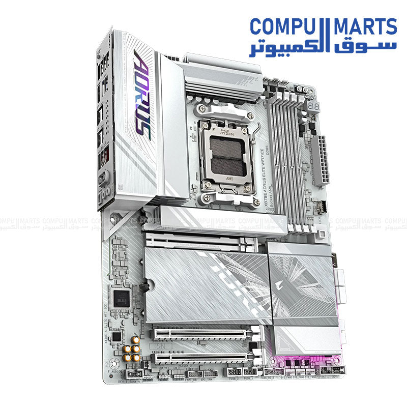 Gigabyte X870E AORUS ELITE WiFi7 ICE motherboard – AMD AM5, DDR5, PCIe 5.0, 2.5GbE LAN – Egypt