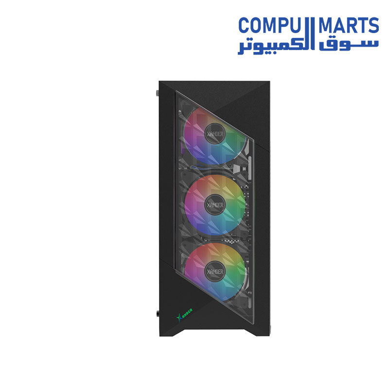 XANDER gaming case with USB3.0 x1 and USB2.0x2 ports integrated for desktop connectivity and system assembly use