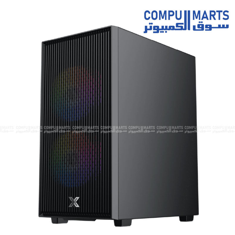 Equipped with X-Power 650W 80 Plus power supply, steel and tempered glass construction, and available through Compumarts
