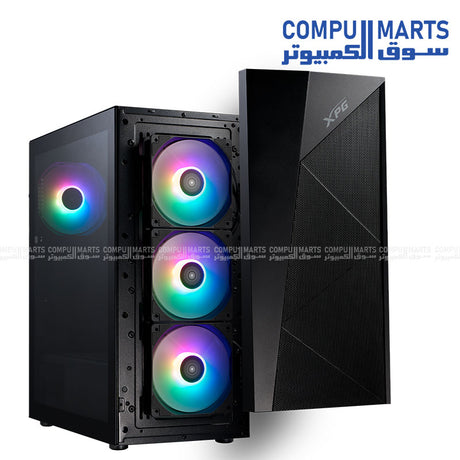 XPG Lander 500 Mid Tower ATX PC Case โ Tempered Glass, 4ร120mm ARGB Fans, ATX/Micro-ATX/Mini-ITX Support โ Black/White โ Egypt