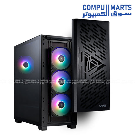 XPG Lander 501 Mid Tower ATX E-ATX PC Case โ Tempered Glass, 4ร120mm ARGB Fans, USB-C โ Black โ Egypt
