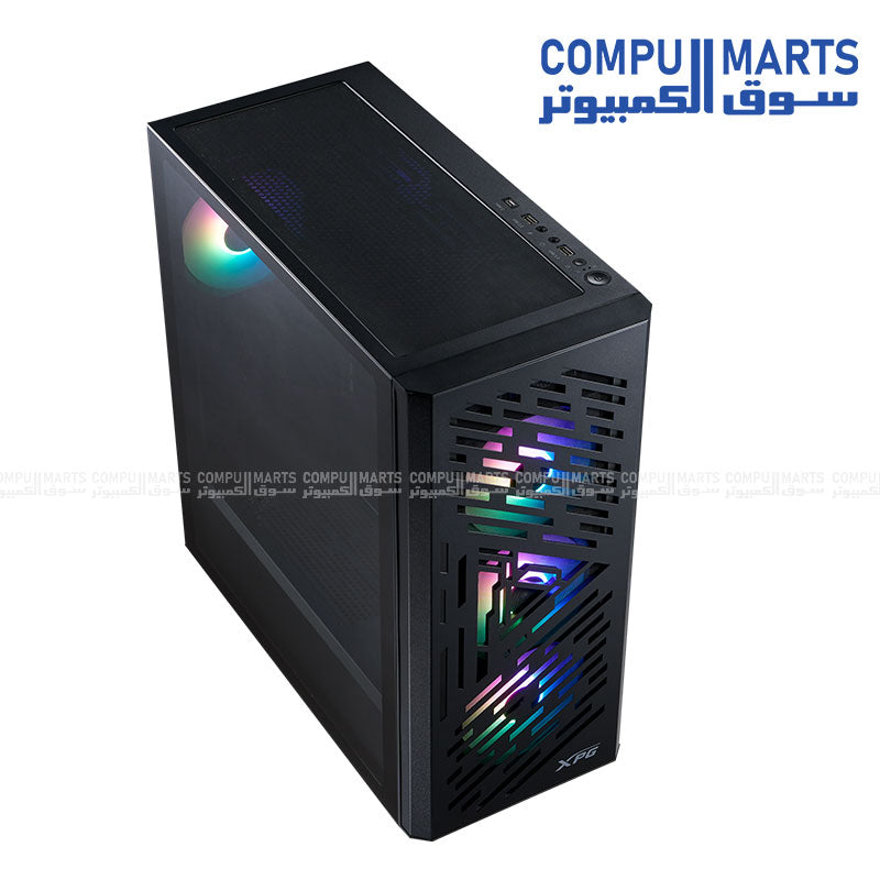 XPG Lander 501 Mid Tower ATX E-ATX PC Case – Tempered Glass, 4×120mm ARGB Fans, USB-C – Black – Egypt